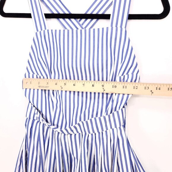 Mark D Sikes Stripped Midi Dress With Open Back Womens Size 2 Pockets - Picture 5 of 16